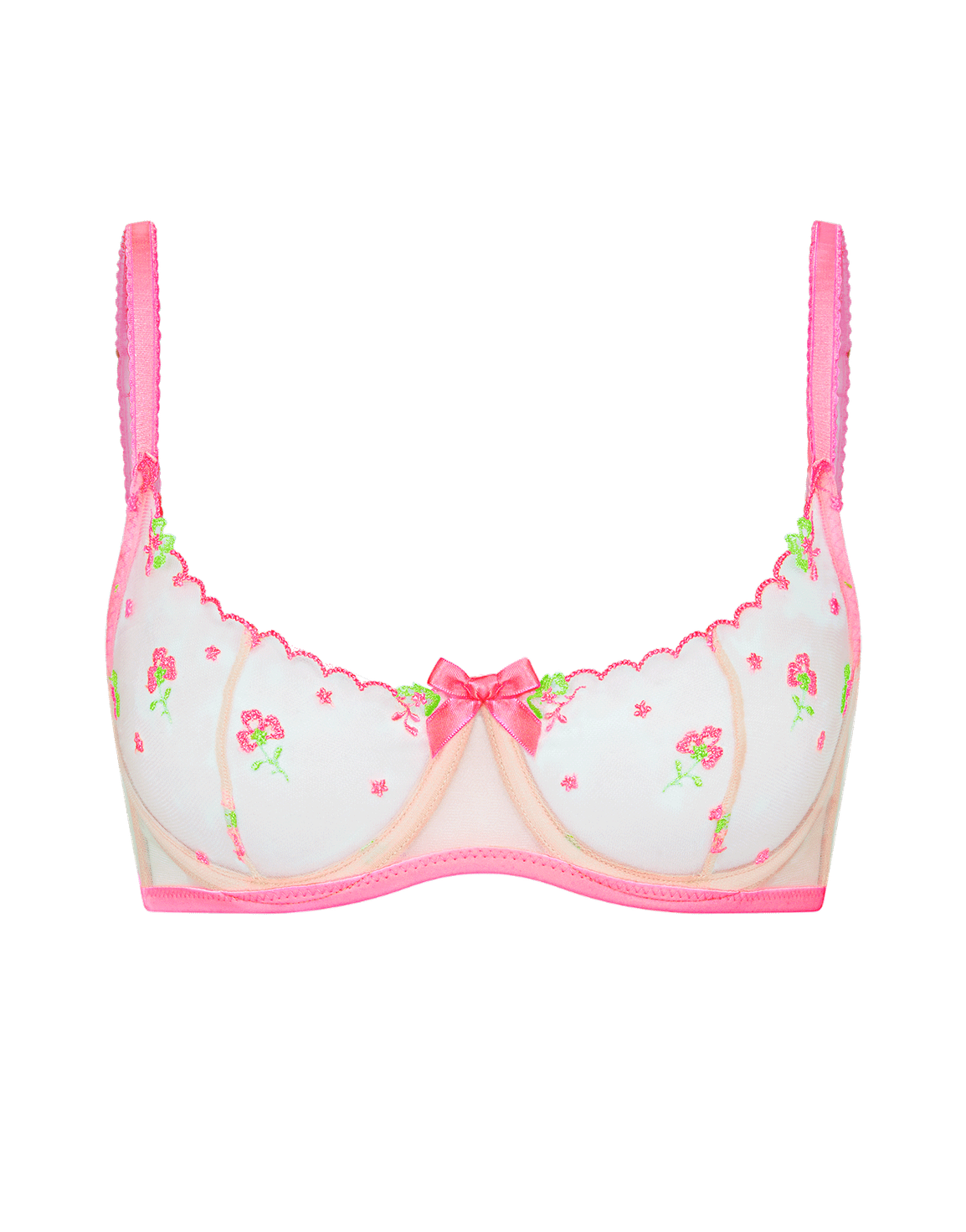 Willowe Full Cup Underwired Bra Pink/Green | Agent Provocateur