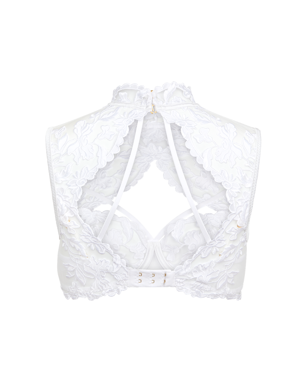 Darlia High Necked Underwired Bra White | Agent Provocateur