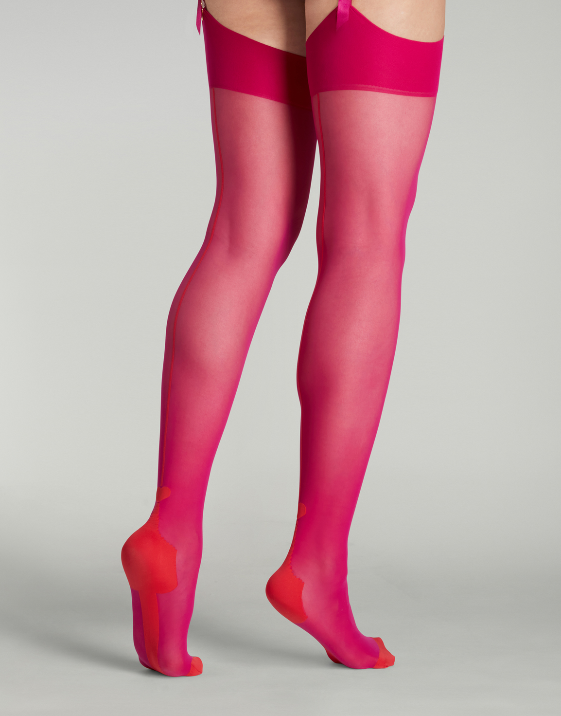 Lea Stockings Fuchsia/Red | Agent Provocateur