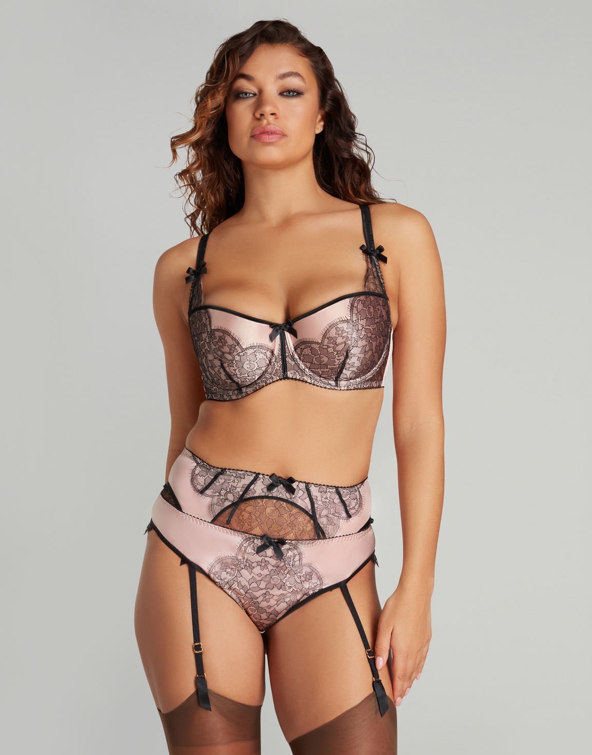 Sammi Suspender Nude/Black | Agent Provocateur