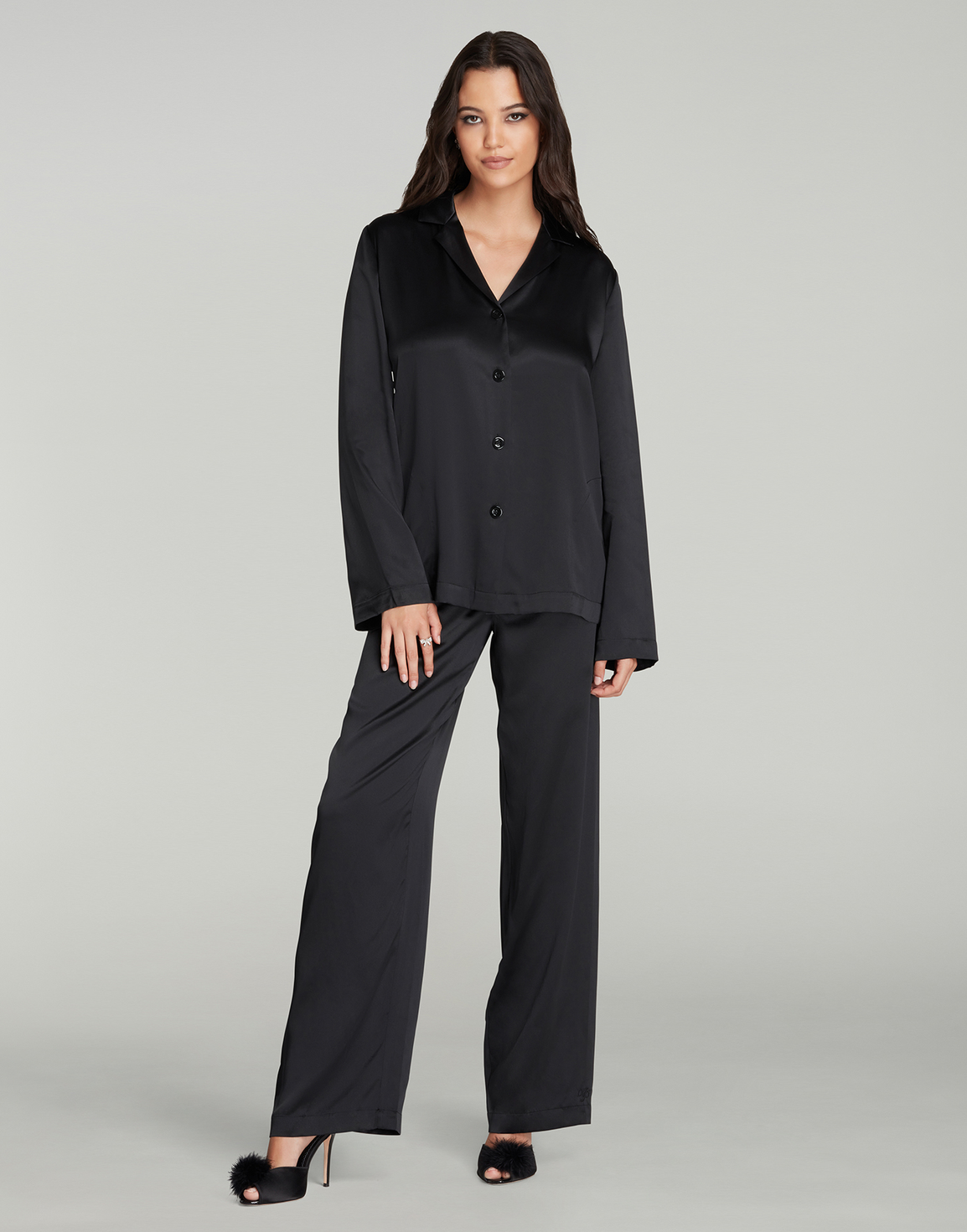 Cecily Pyjama Set Black/Black | Agent Provocateur