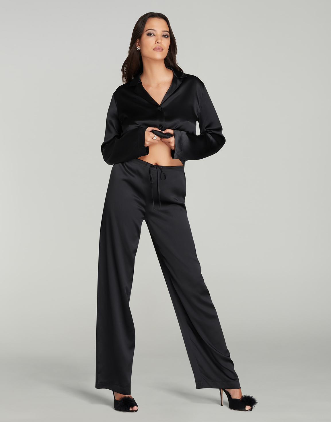 Cecily Pyjama Set Black/Black | Agent Provocateur