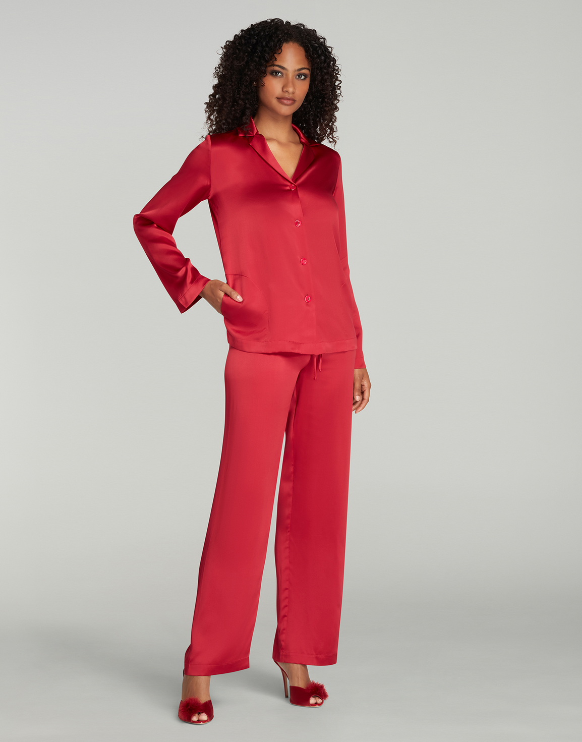 Cecily Pyjama Set Red/Red | Agent Provocateur
