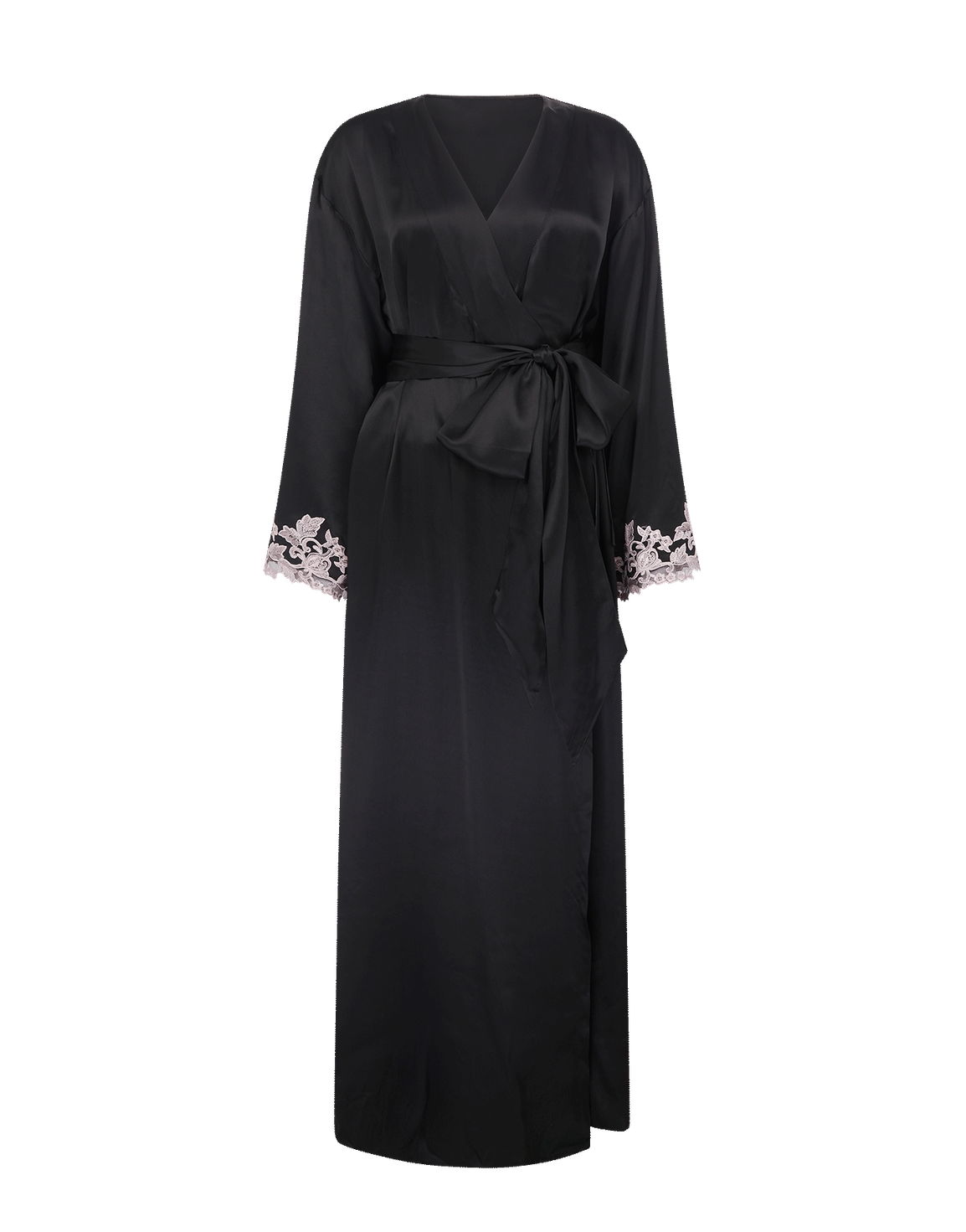 Darina Dressing Gown Black/Pink | Agent Provocateur