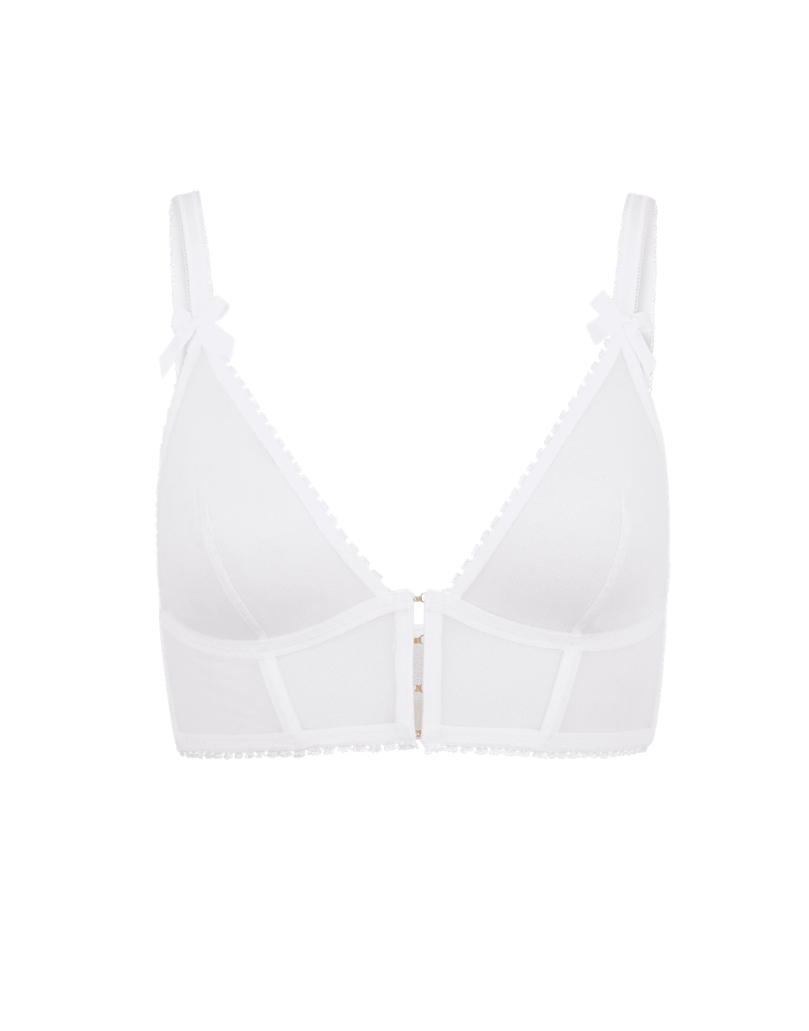 Burty Plunge Non Wired Bra White | Agent Provocateur