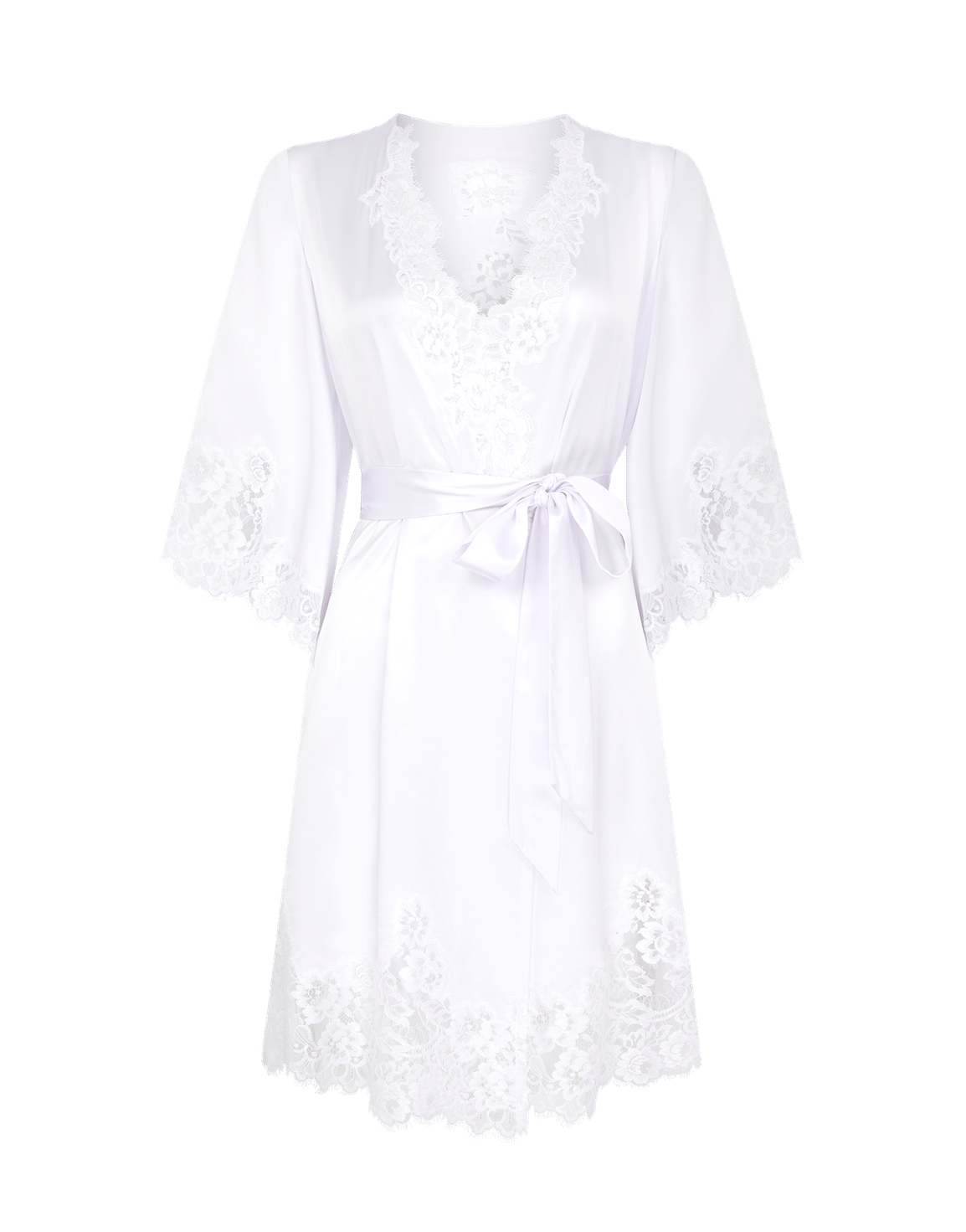 Emmaline Short Dressing Gown White | Agent Provocateur