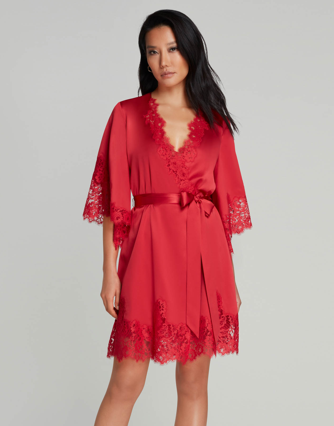 Emmaline Short Dressing Gown Red | Agent Provocateur