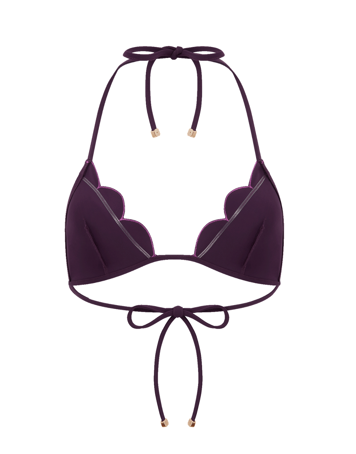 Lorna Tie Side Bikini Top Plum | Agent Provocateur
