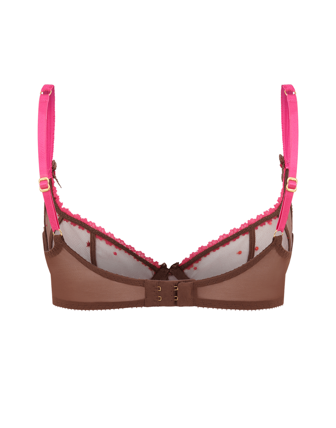 Poppie Demi Cup Plunge Underwired Bra Chestnut | Agent Provocateur