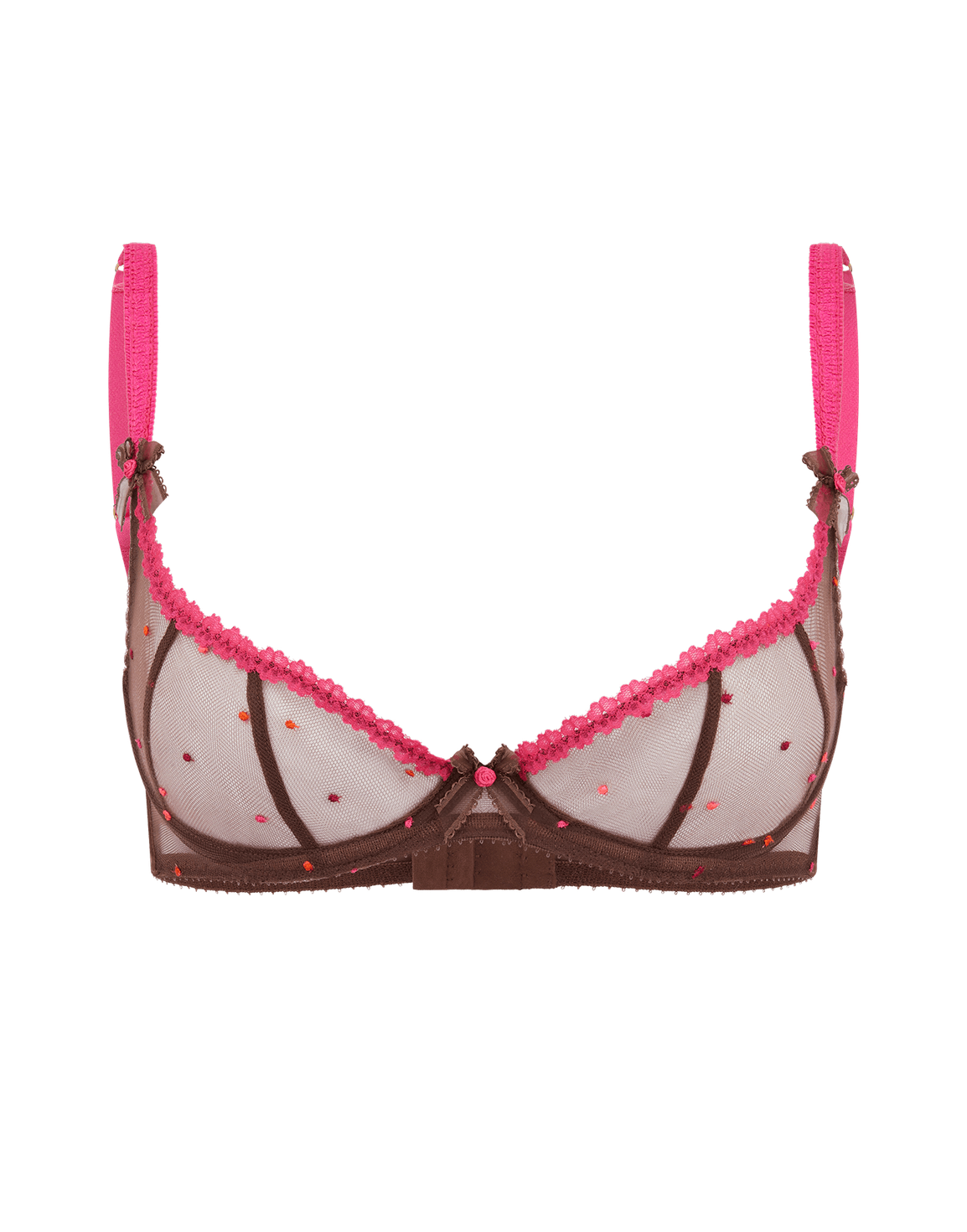 Poppie Demi Cup Plunge Underwired Bra Chestnut | Agent Provocateur