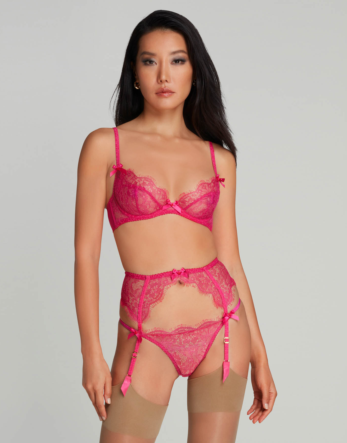 Lorna Lace Suspender Fuchsia | Agent Provocateur