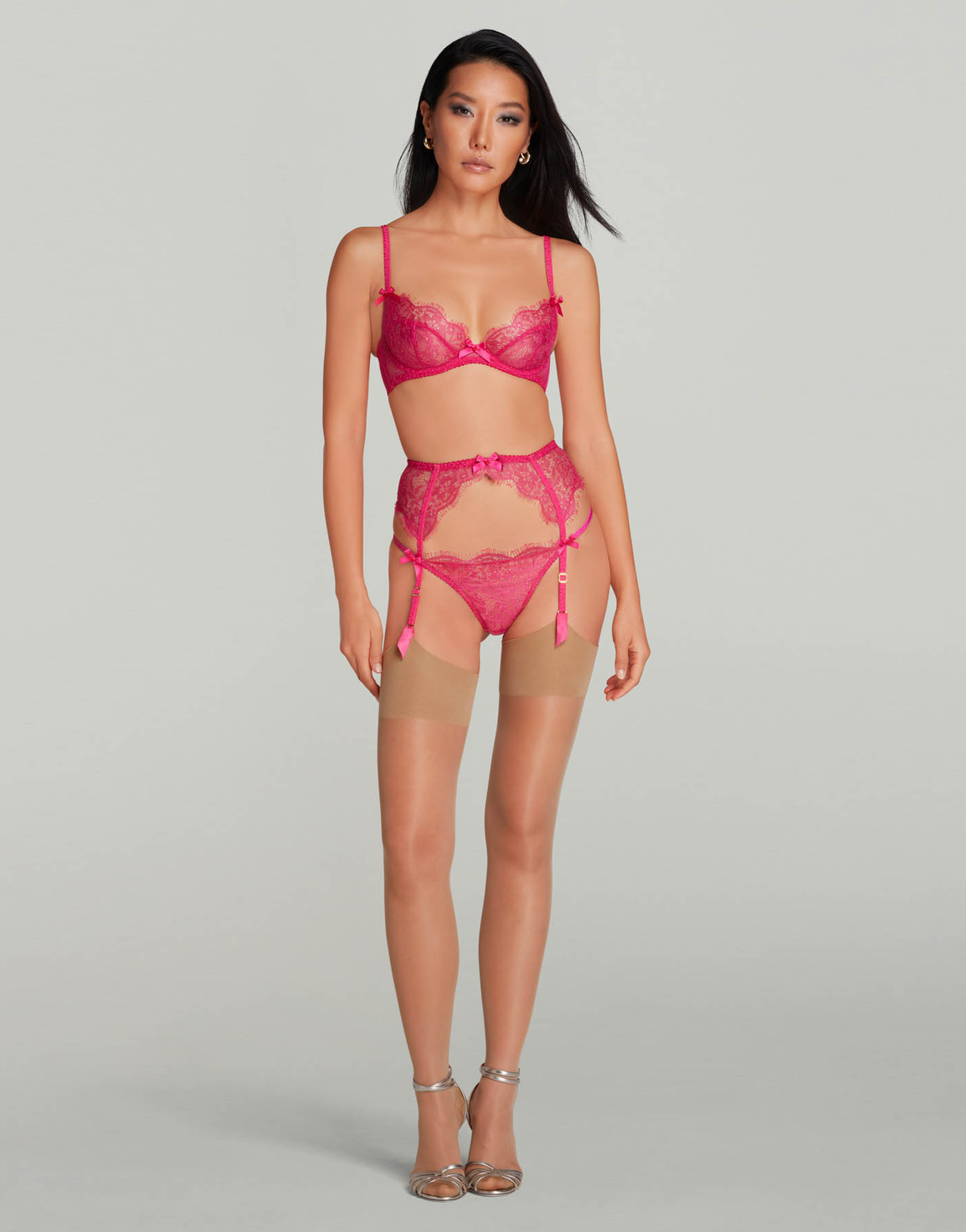 Lorna Lace Suspender Fuchsia | Agent Provocateur