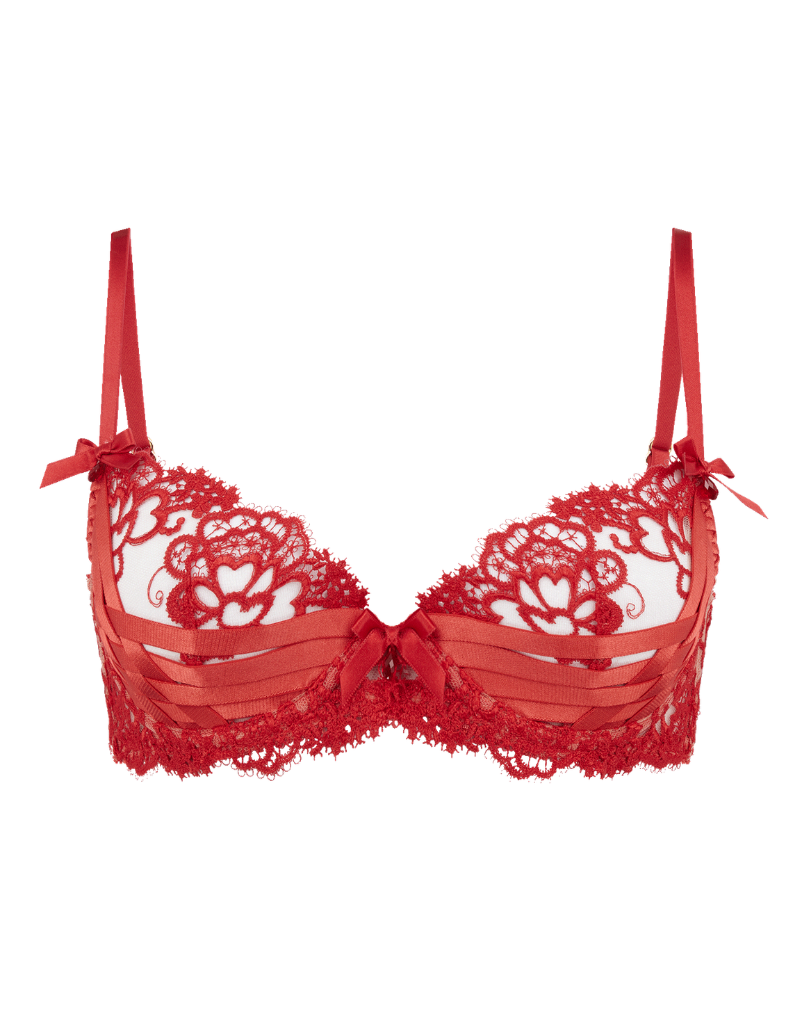 Dioni Plunge Underwired Bra Red | Agent Provocateur