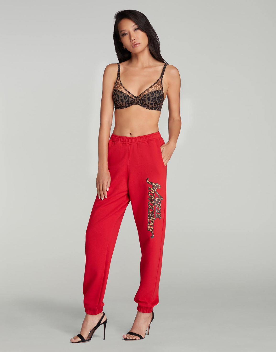 Rayley Jogging Trousers Red/Leopard | Agent Provocateur
