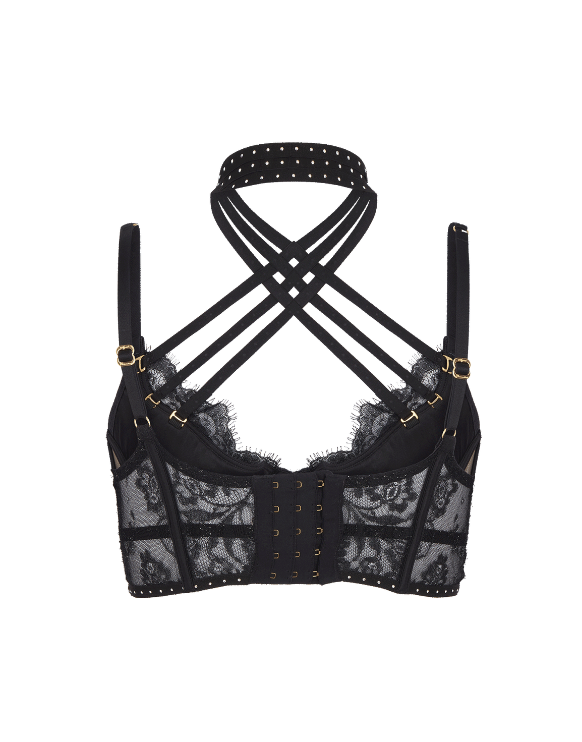 Saskiah High Neck Plunge Underwired Bra Black | Agent Provocateur