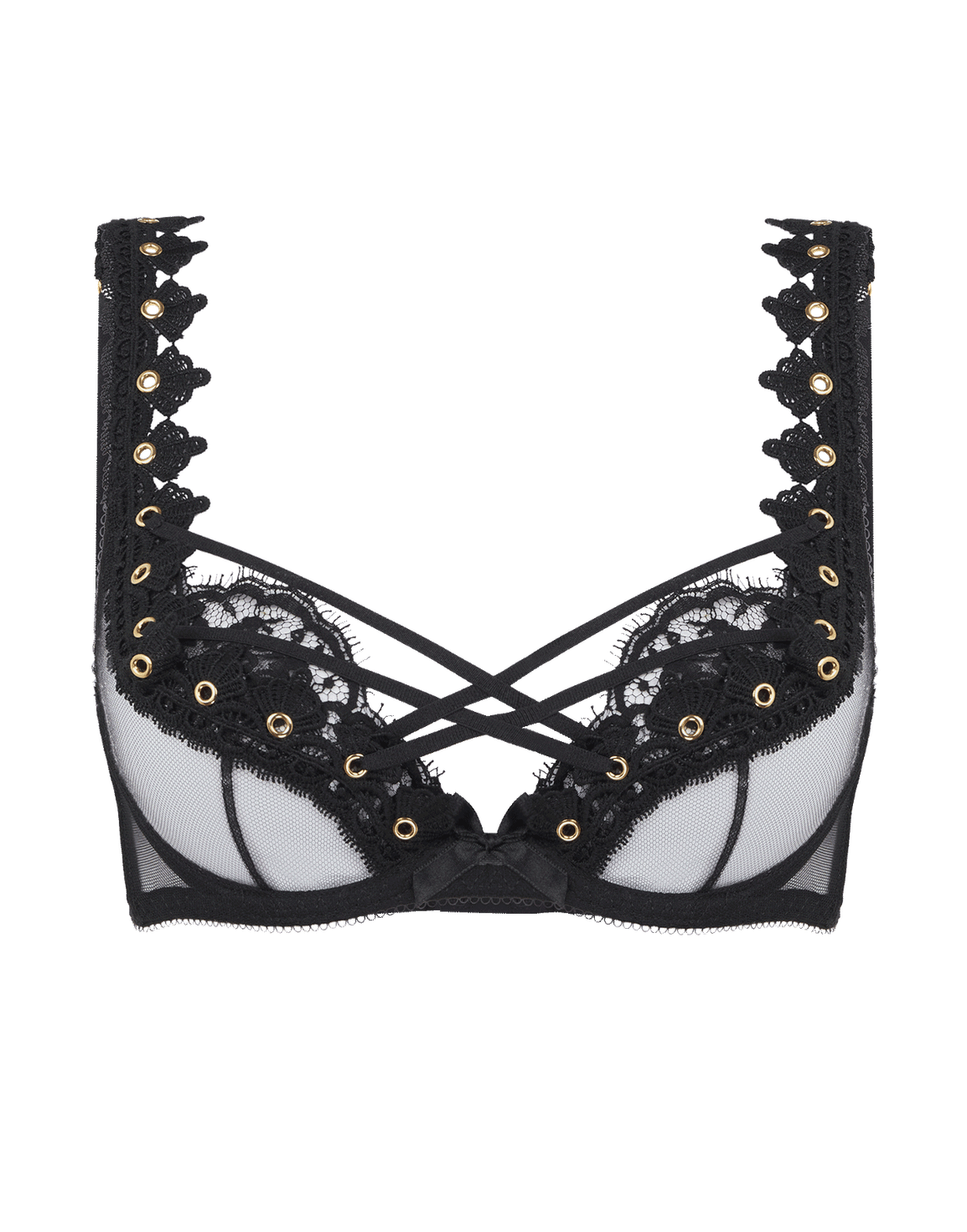 Paz Plunge Underwired Bra Black | Agent Provocateur