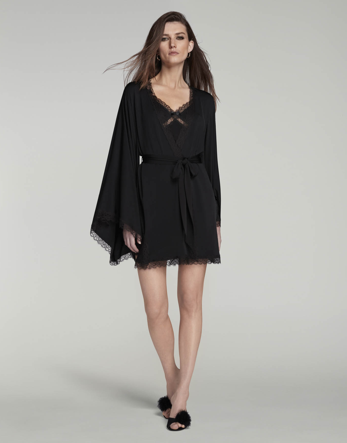 Gisele Short Kimono Black  | Agent Provocateur