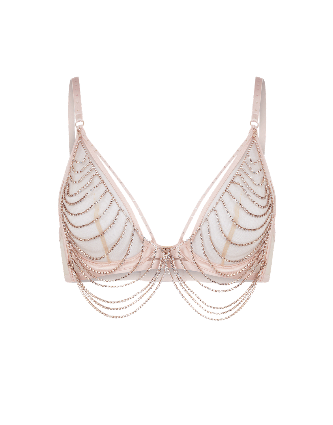 Jasmira Detachable Chain Bra Pink | Agent Provocateur