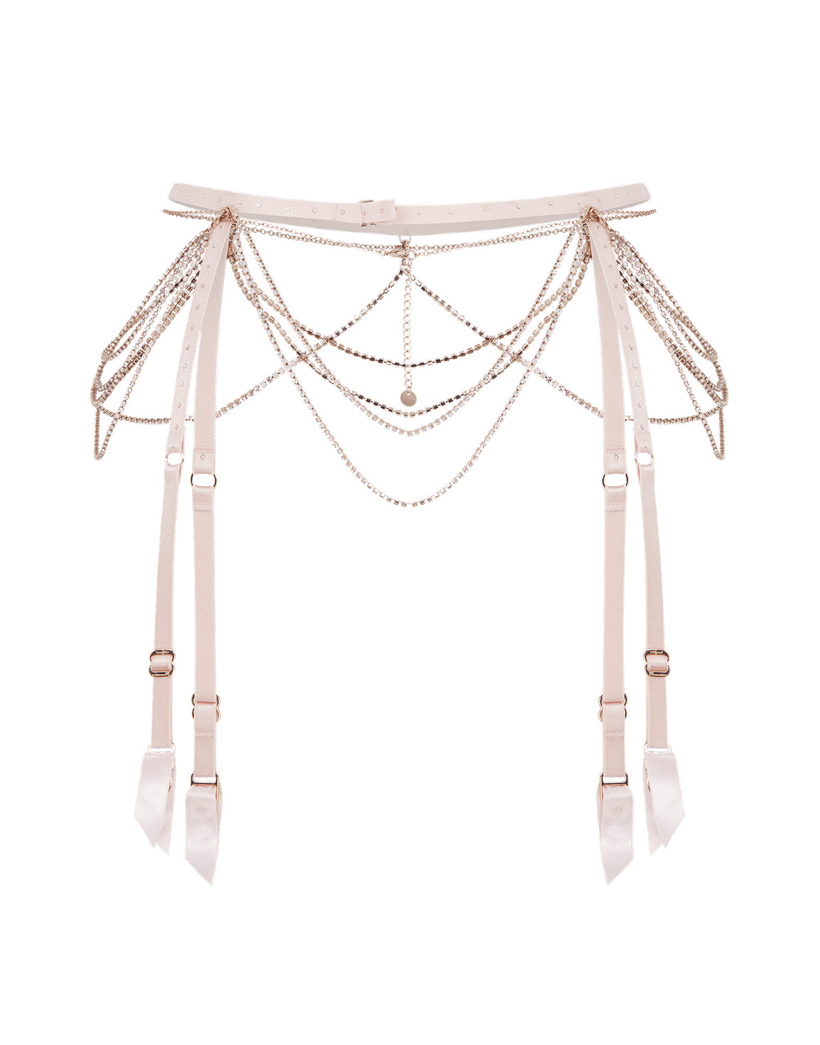 Jasmira Detachable Chain Suspender Pink | Agent Provocateur
