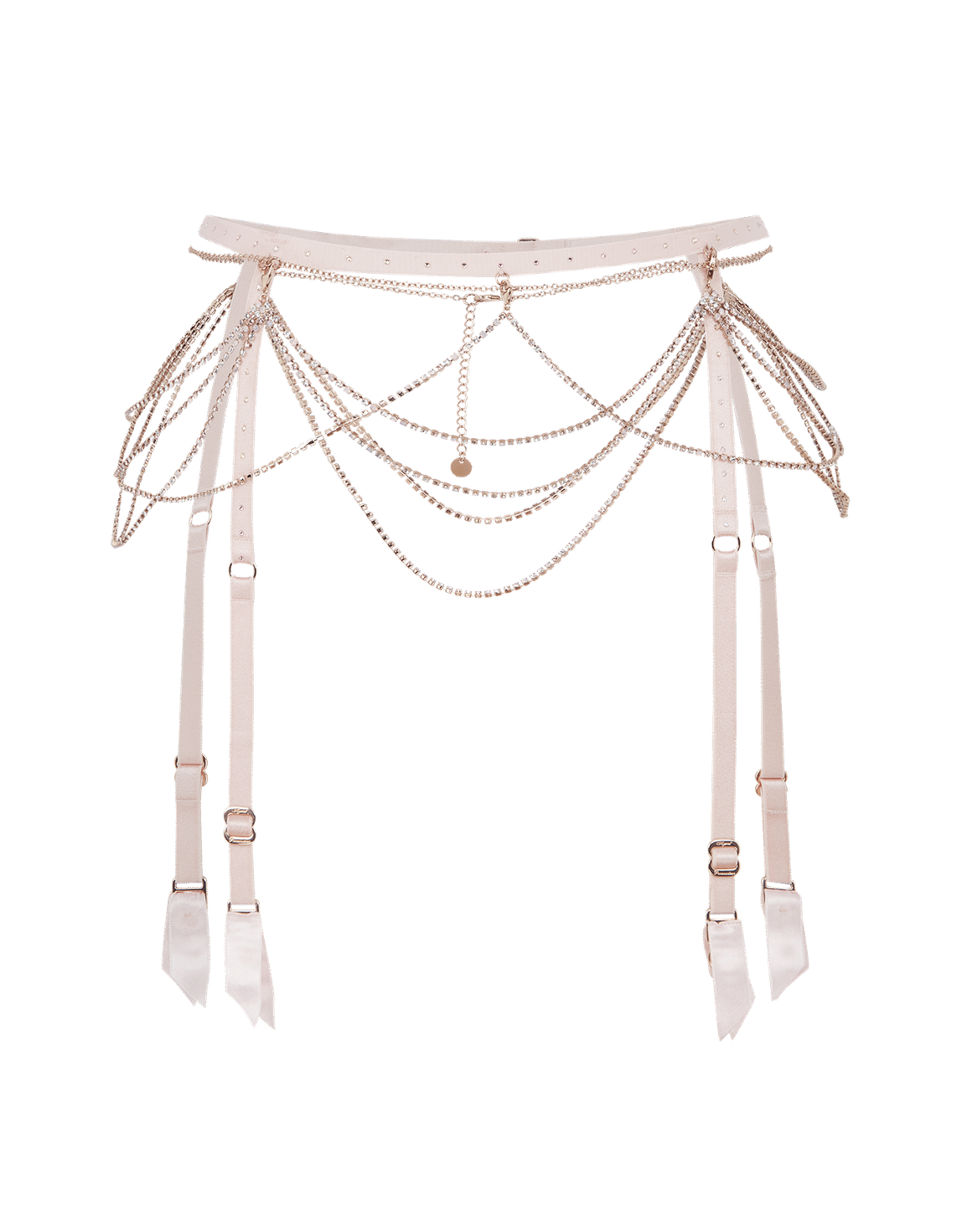 Jasmira Detachable Chain Suspender Pink | Agent Provocateur