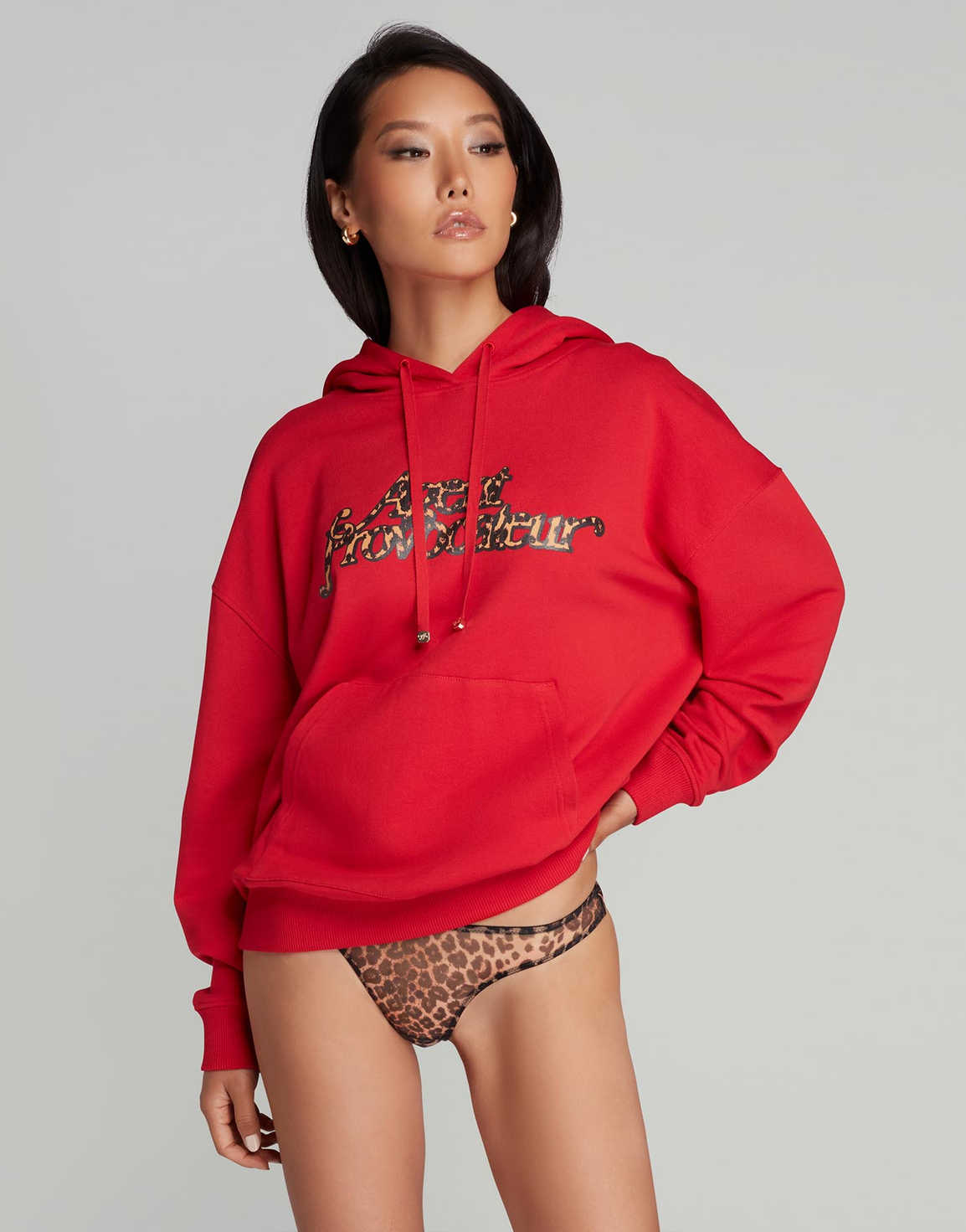 Rayley Hoodie Red/Leopard | Agent Provocateur