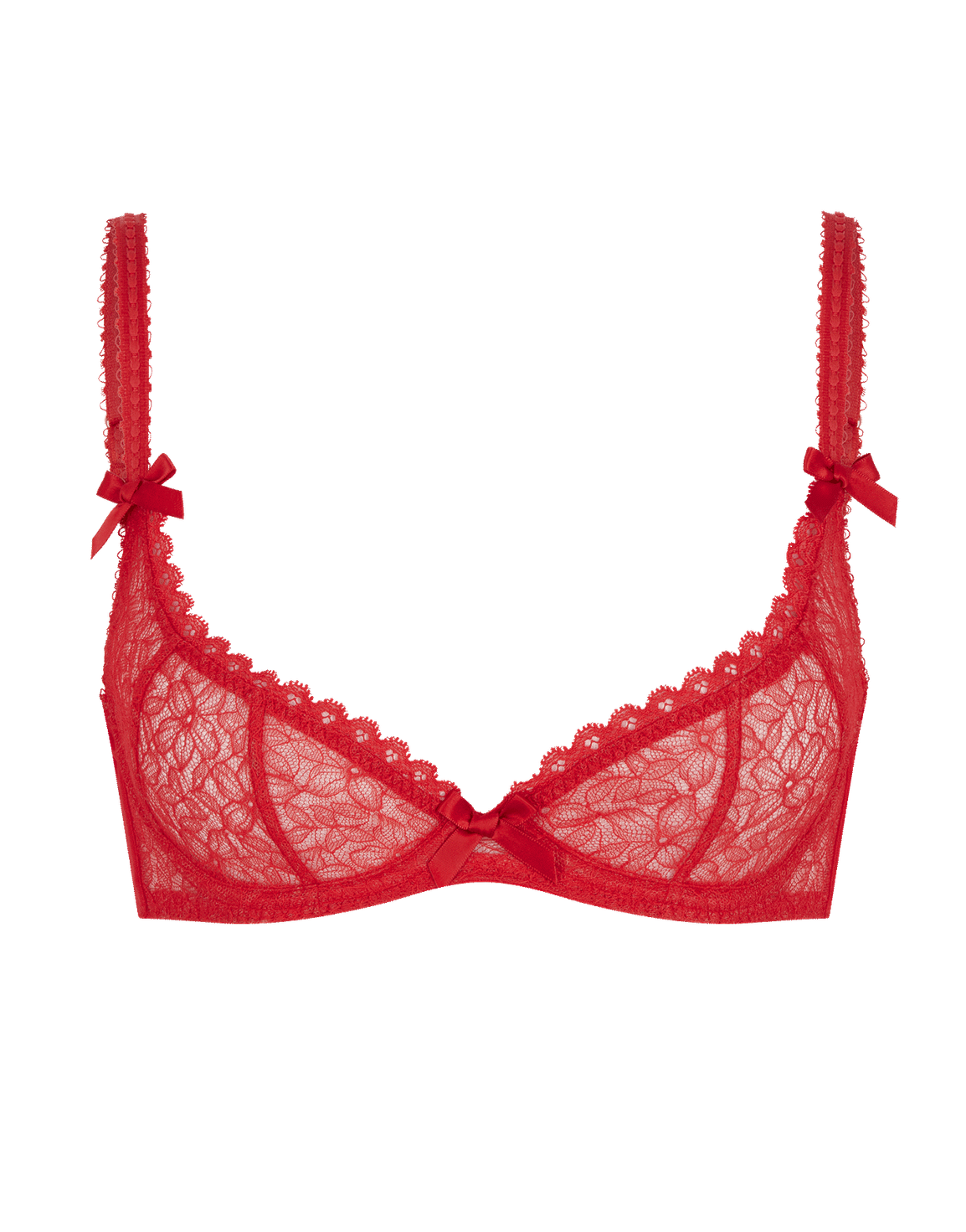 Aliza Demi Cup Plunge Underwired Bra Red | Agent Provocateur
