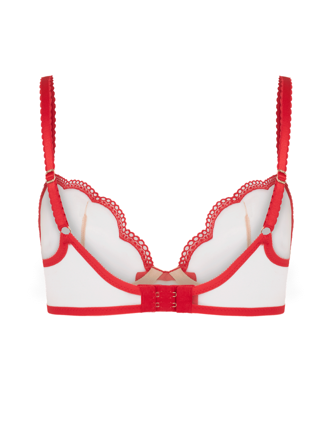 Kay Plunge Underwired Bra Red/Sand | Agent Provocateur