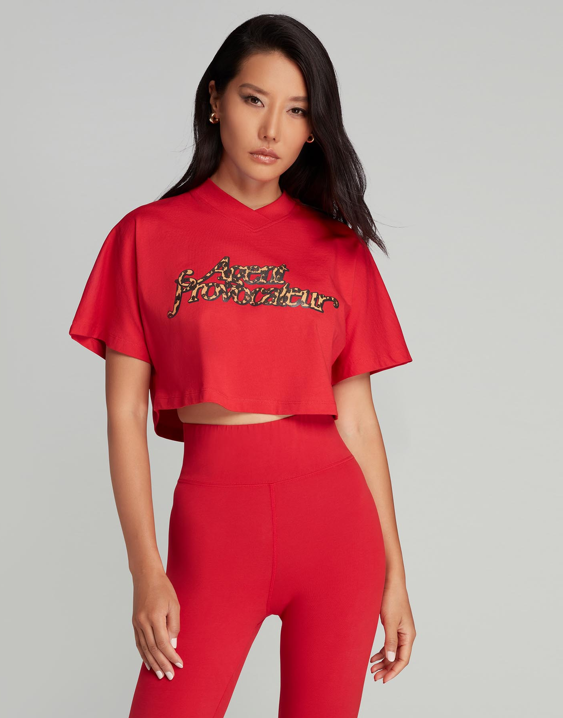 Rayley Crop Top Red/Leopard | Agent Provocateur