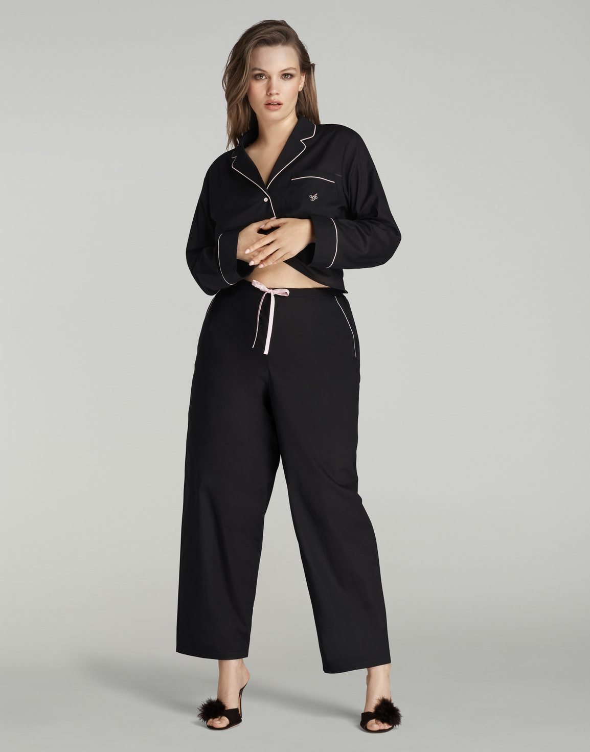 Filipa Long PJ Set Black | Agent Provocateur