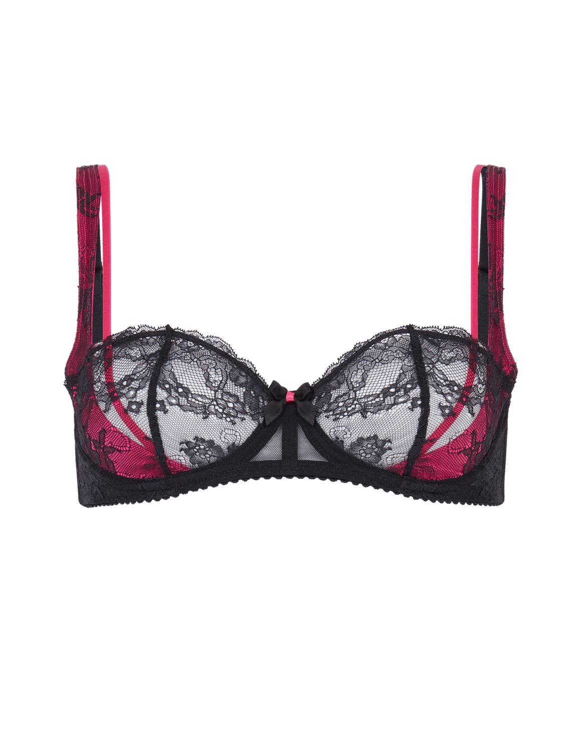 Maddy Balconette Underwired Bra Black/Pink | Agent Provocateur