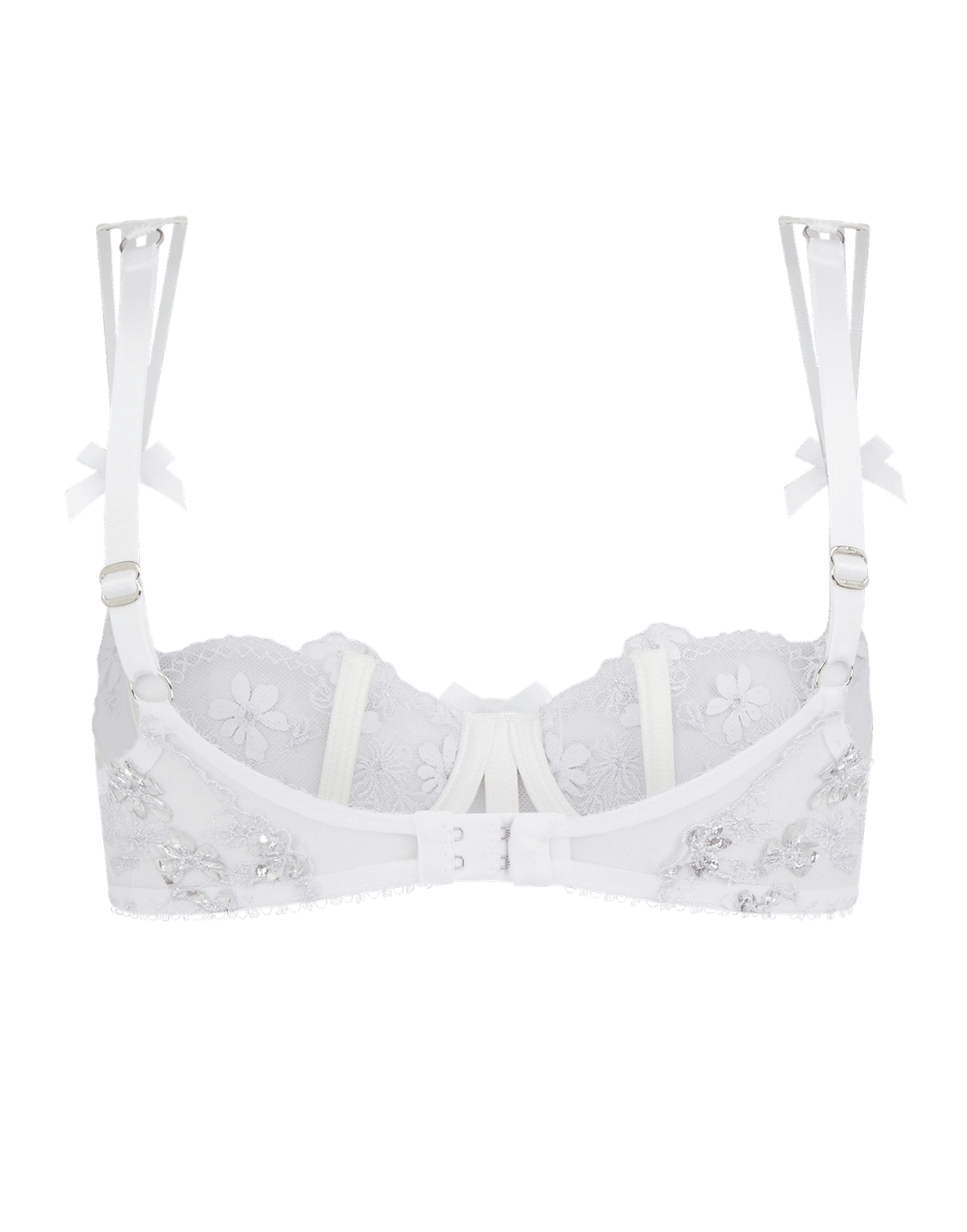 Skylee Balconette Underwired Bra White/Silver | Agent Provocateur