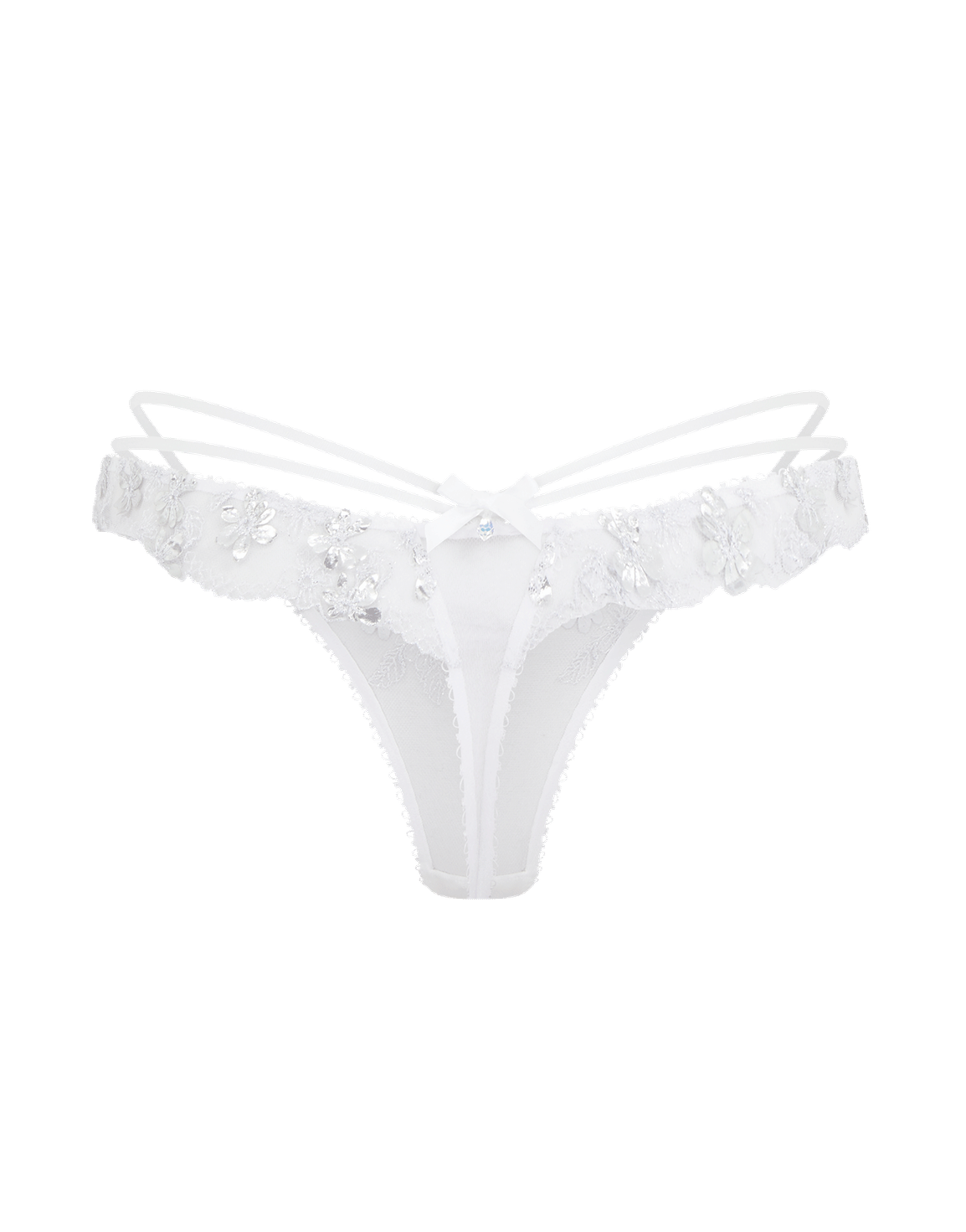 Skylee Thong White/Silver | Agent Provocateur