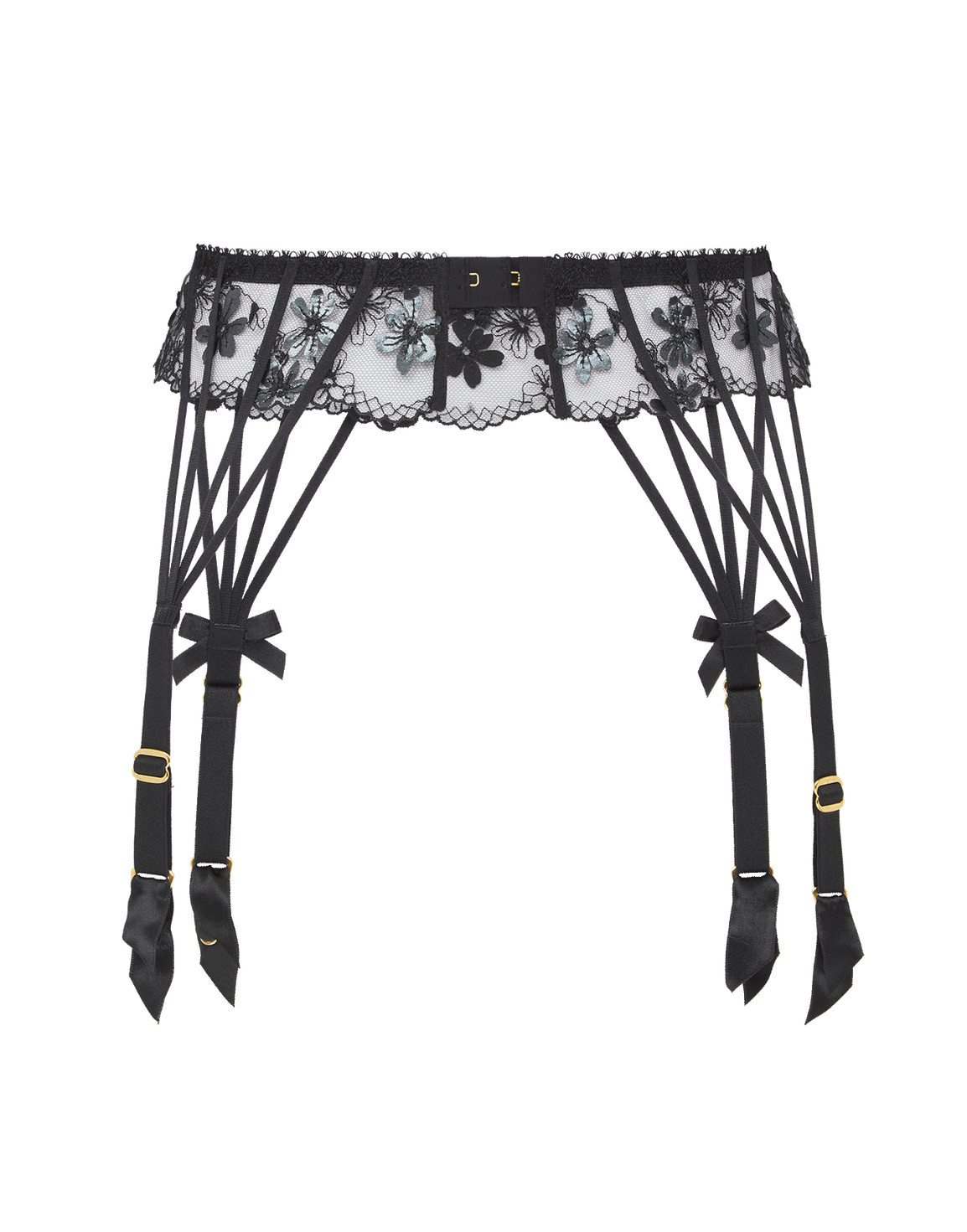 Skylee Suspender Black/Petrol | Agent Provocateur