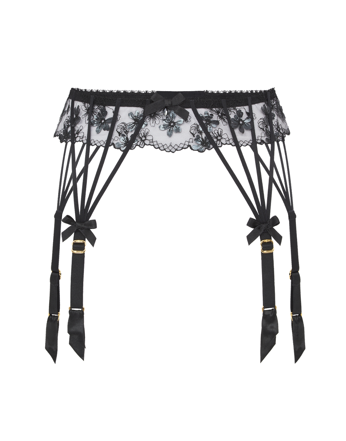Skylee Suspender Black/Petrol | Agent Provocateur