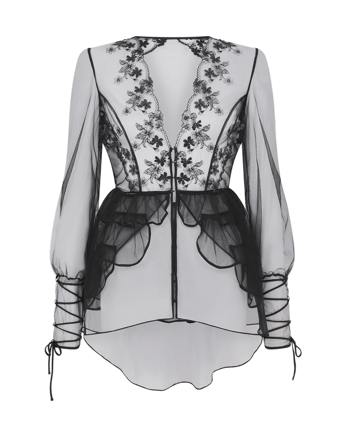 Skylee Short Dressing Gown Black/Petrol | Agent Provocateur