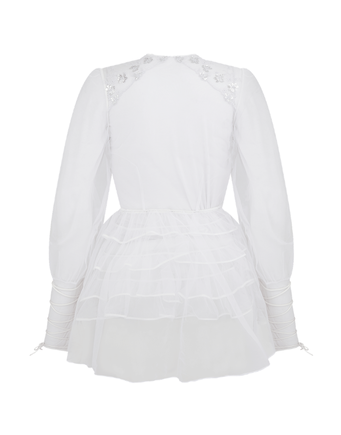 Skylee Short Dressing Gown White/Silver | Agent Provocateur