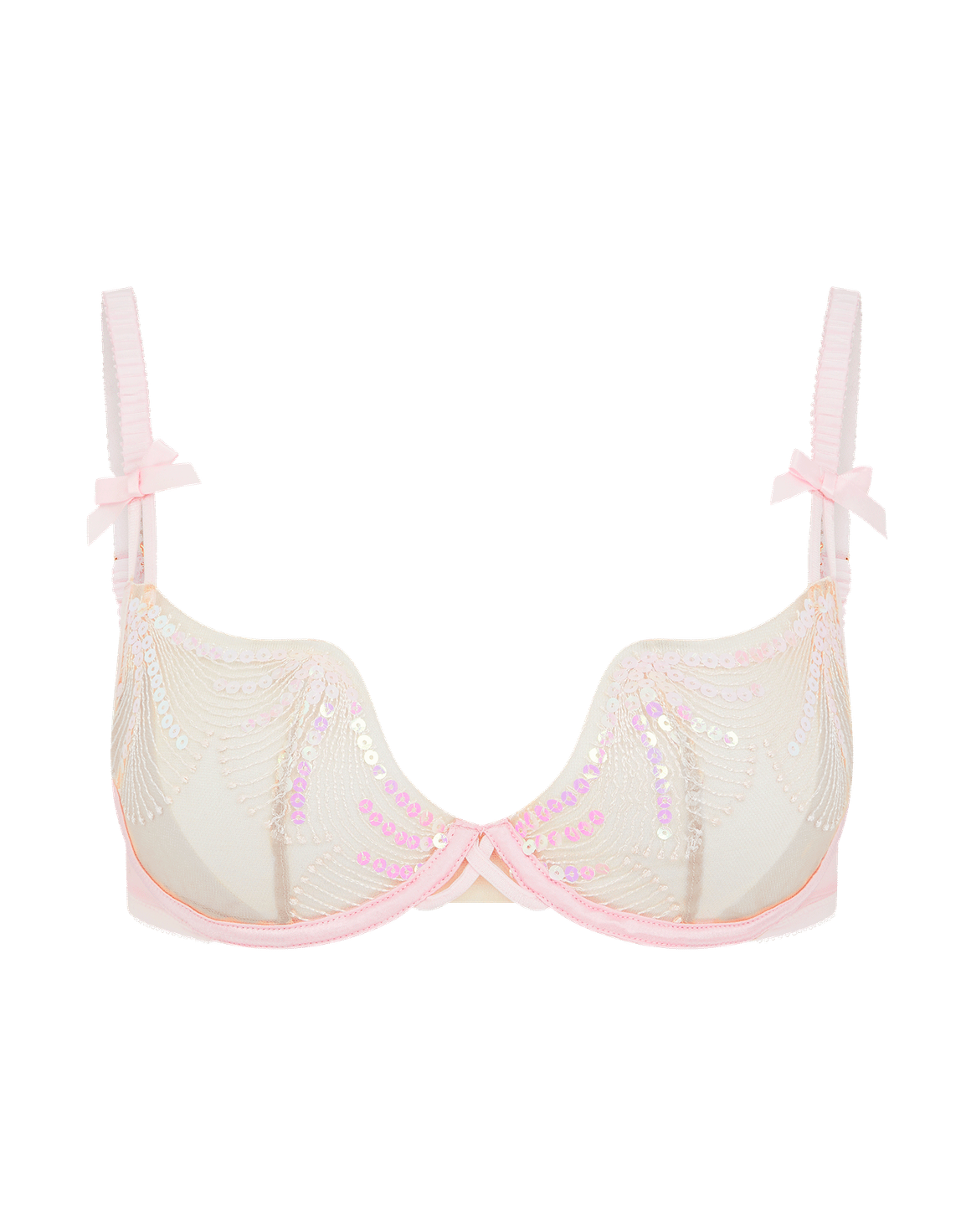 Quinny Demi Cup Underwired Bra Baby Pink/Sand | Agent Provocateur