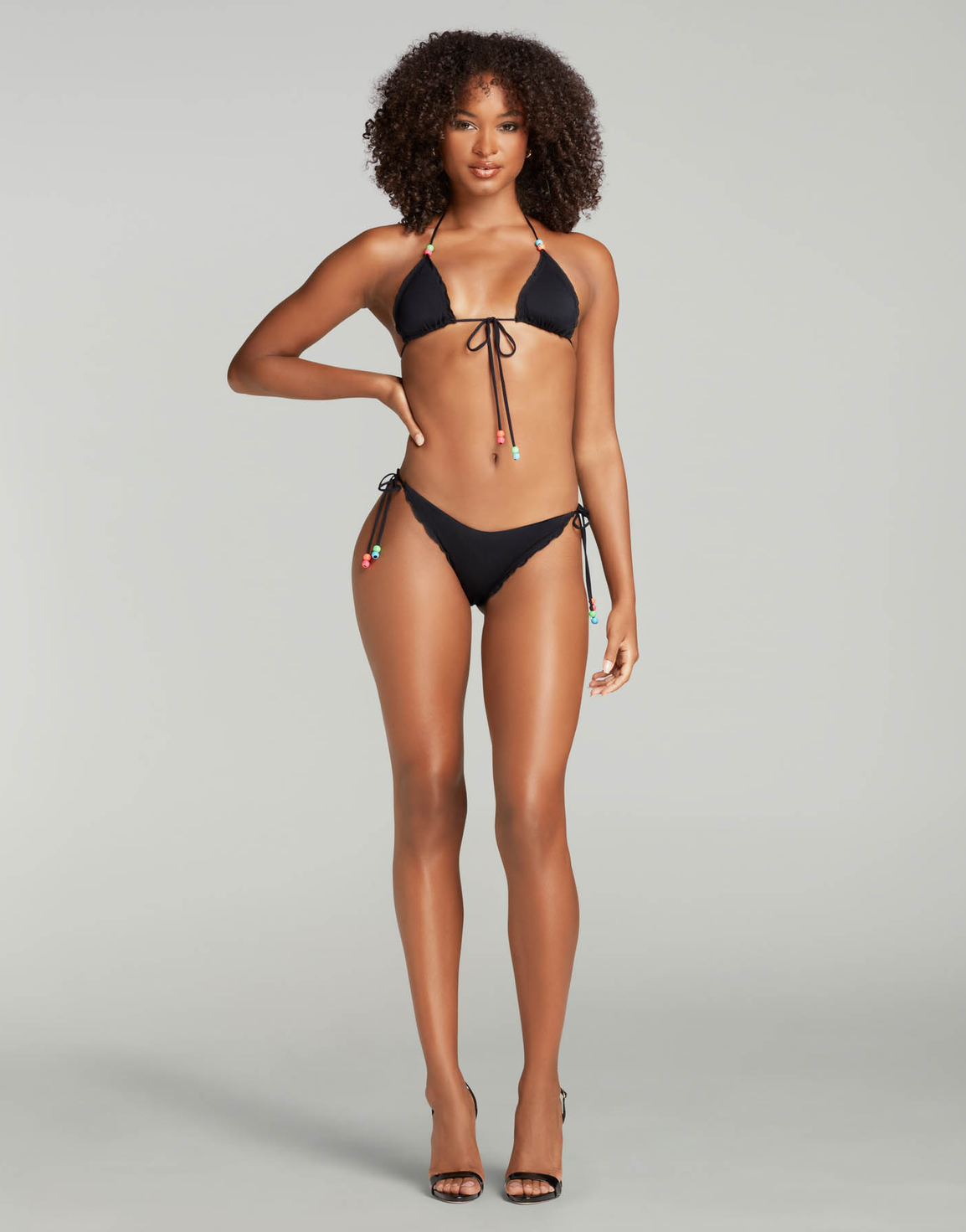 Lely Tie Side Bikini Bottom Black | Agent Provocateur
