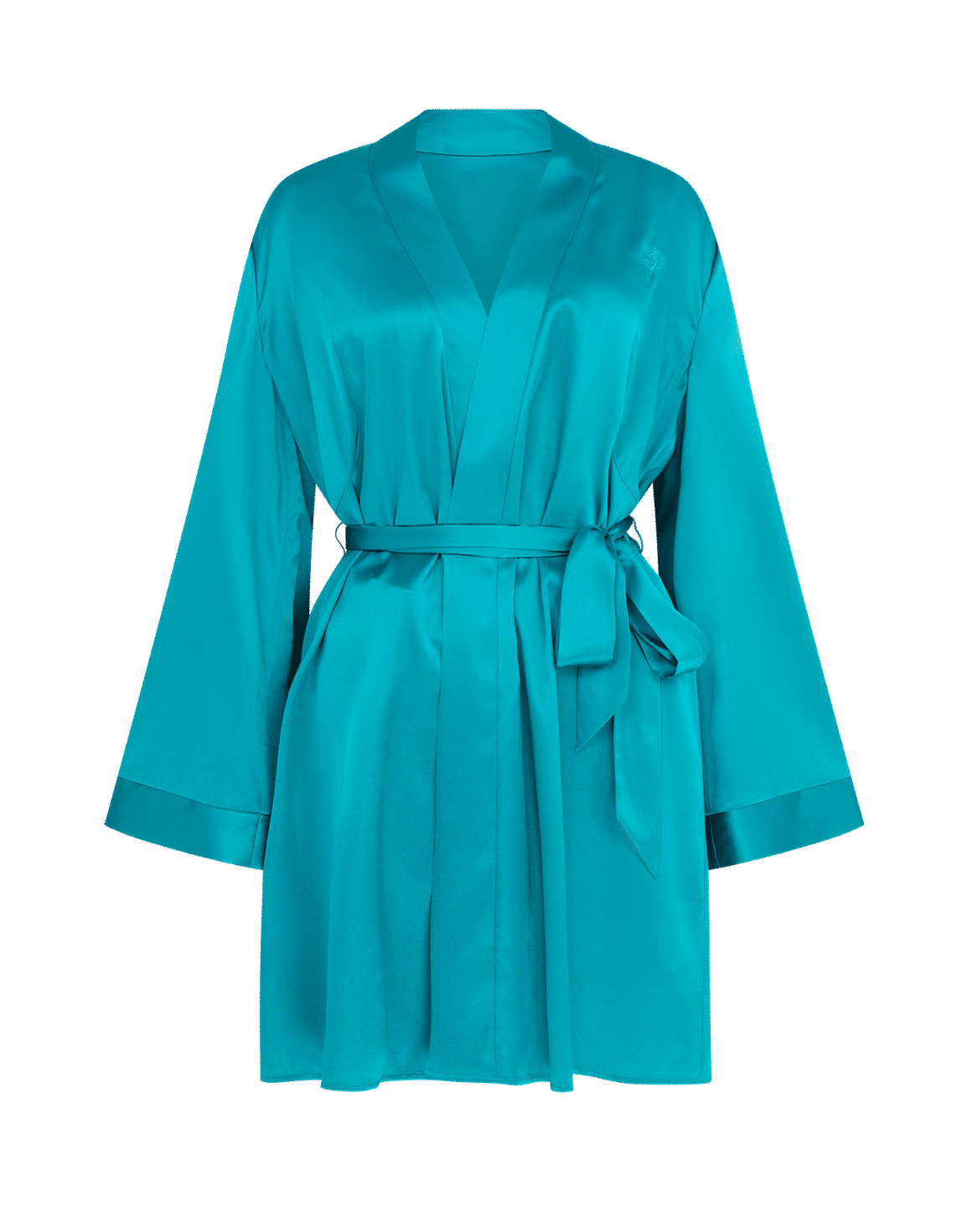 Arlette Short Dressing Gown Teal | Agent Provocateur