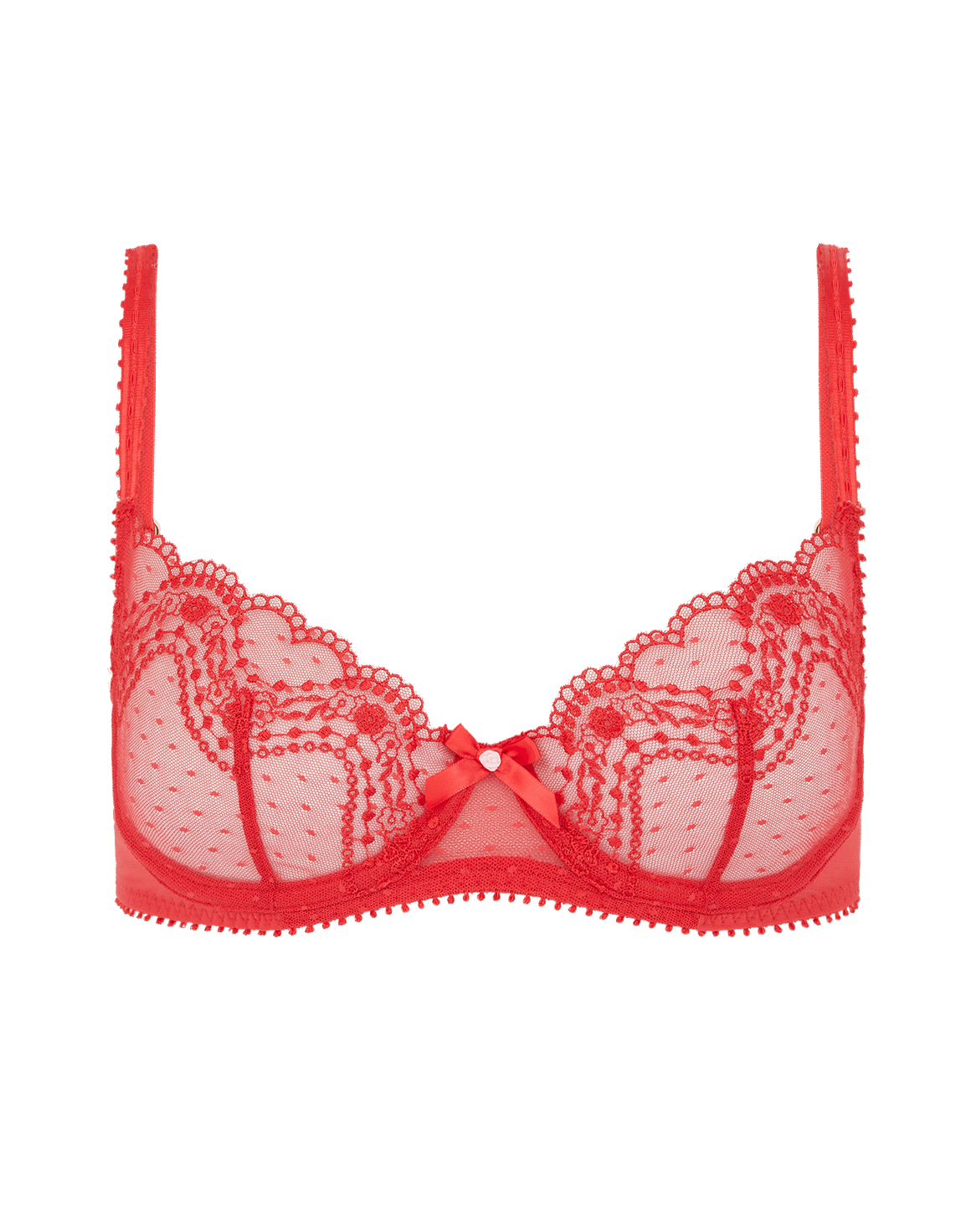 Yuma Plunge Underwired Bra Red | Agent Provocateur