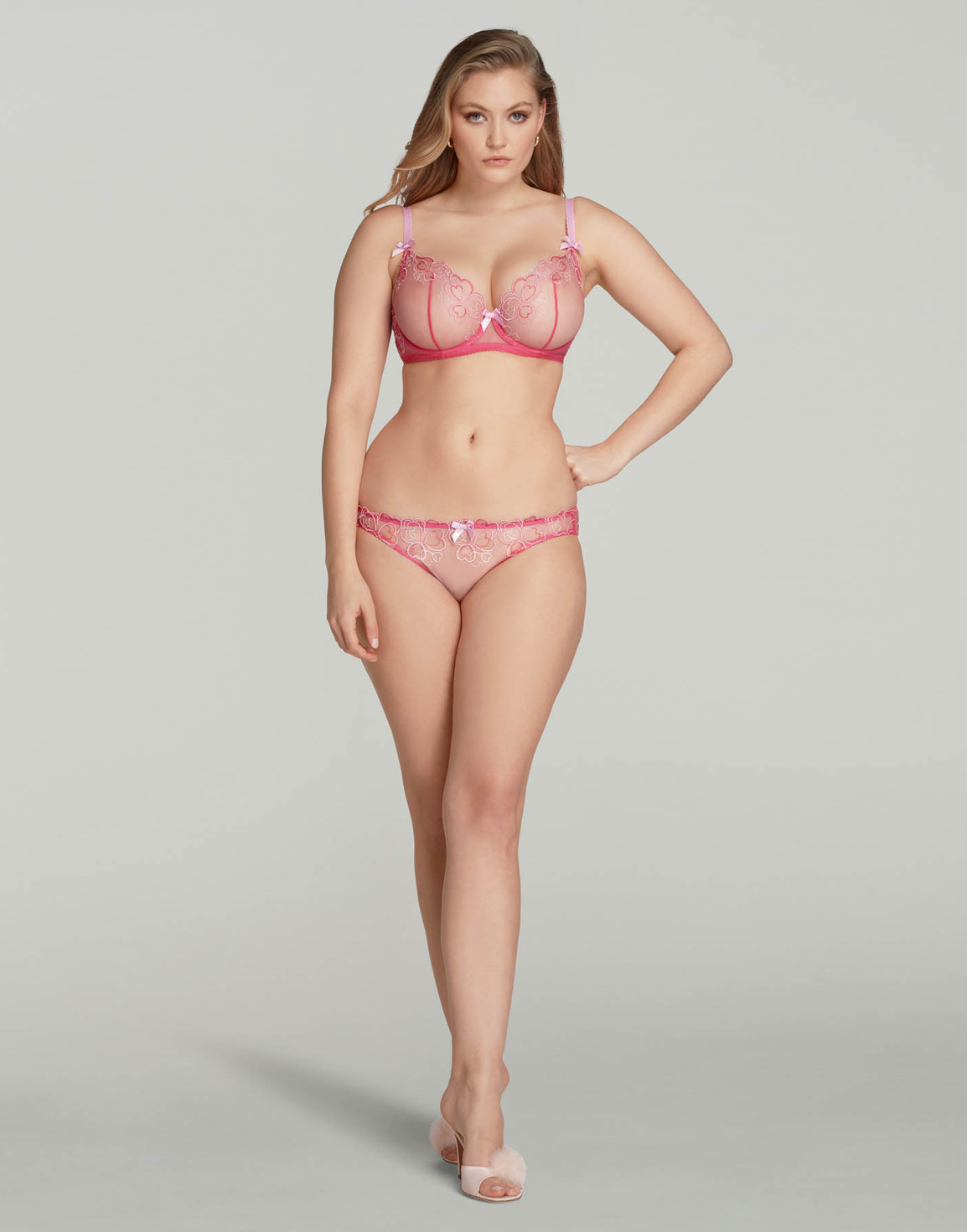 Maysie Plunge Underwired Bra Fuchsia/Baby Pink | Agent Provocateur
