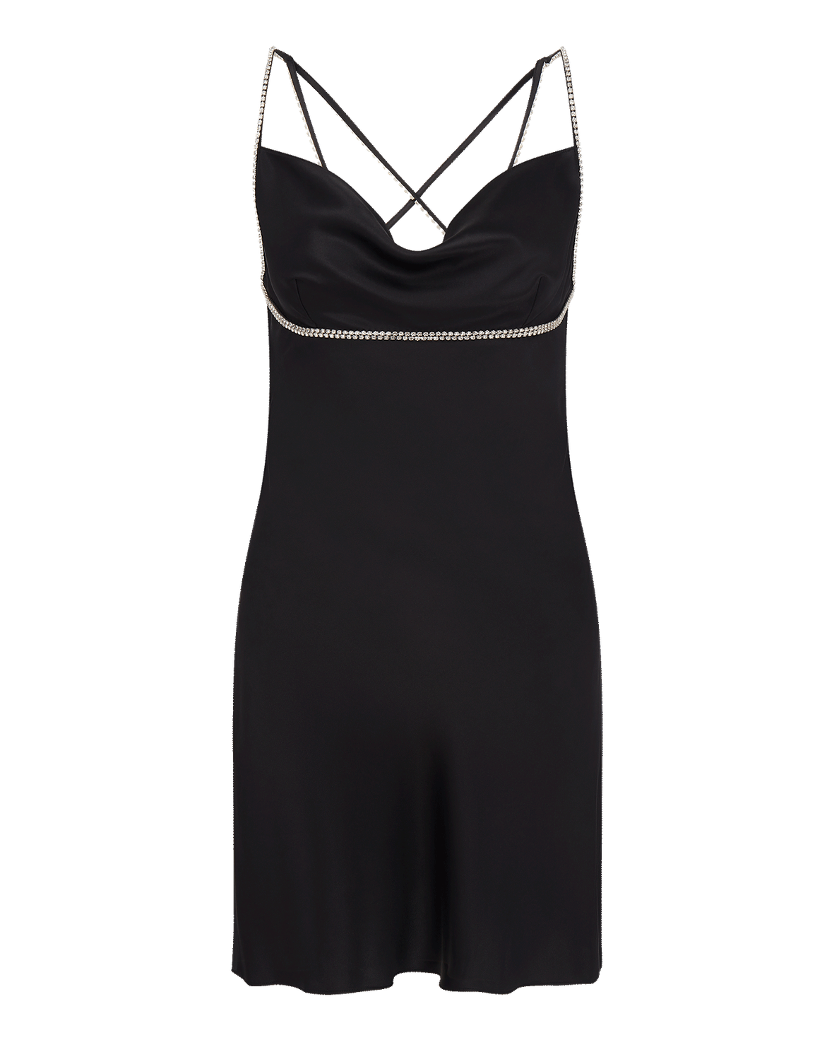 Leiah Slip Dress Black/Crystal | Agent Provocateur