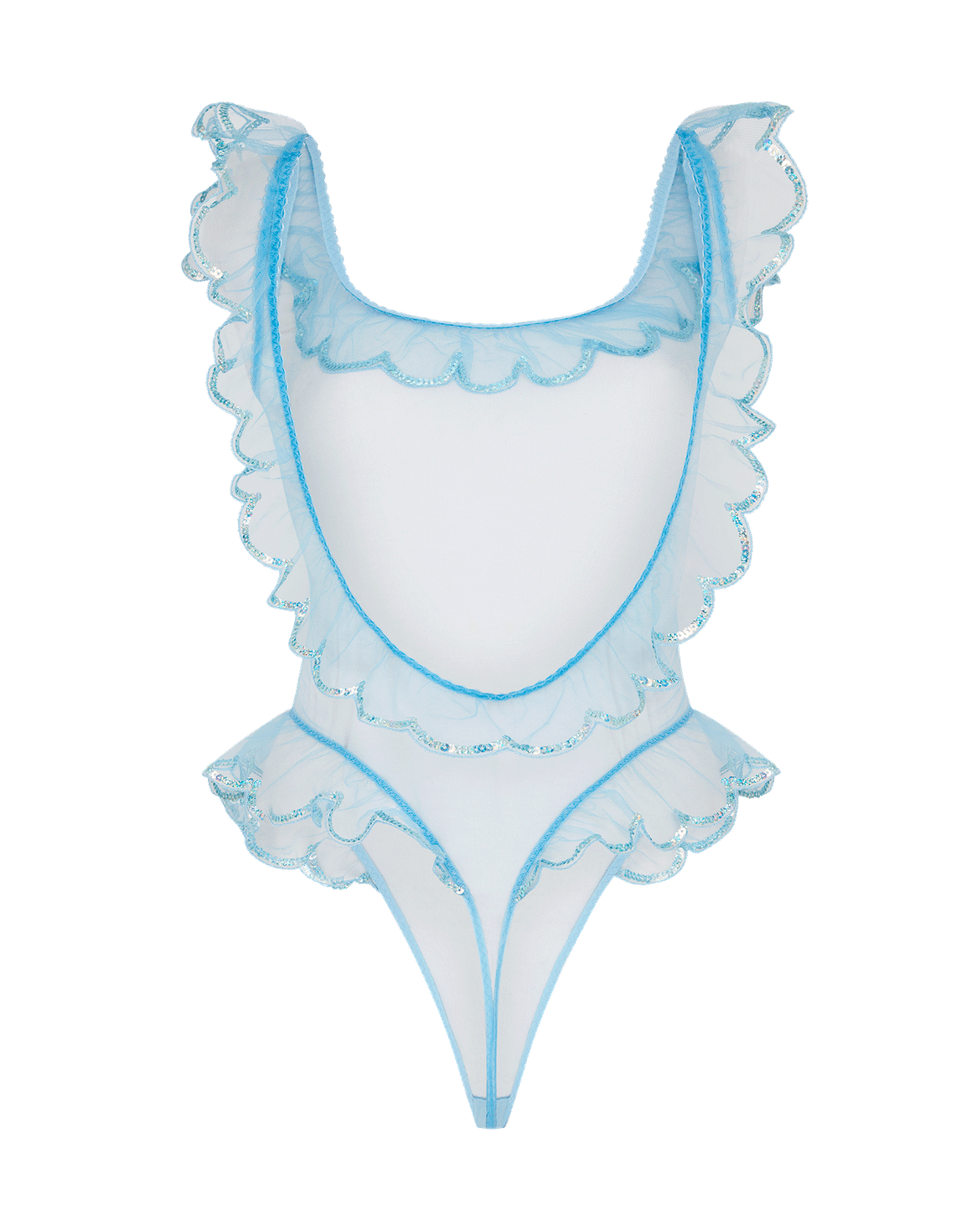 Lorna Party Bodysuit Baby Blue/Iridescent | Agent Provocateur