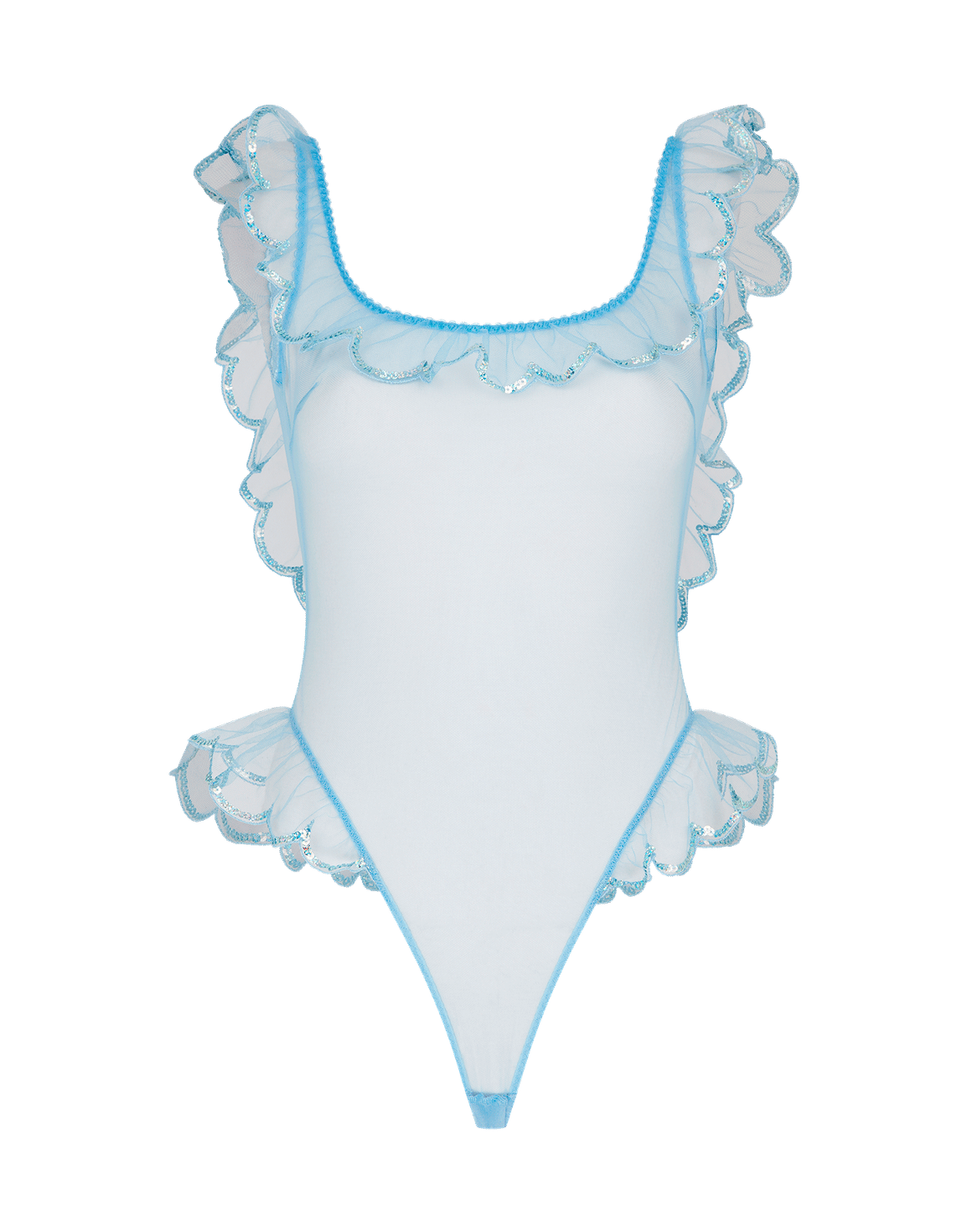 Lorna Party Bodysuit Baby Blue/Iridescent | Agent Provocateur