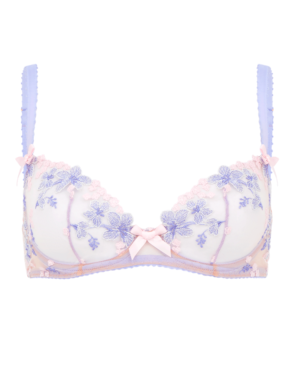 Cyrene Plunge Underwired Bra Baby Blue/Pink | Agent Provocateur