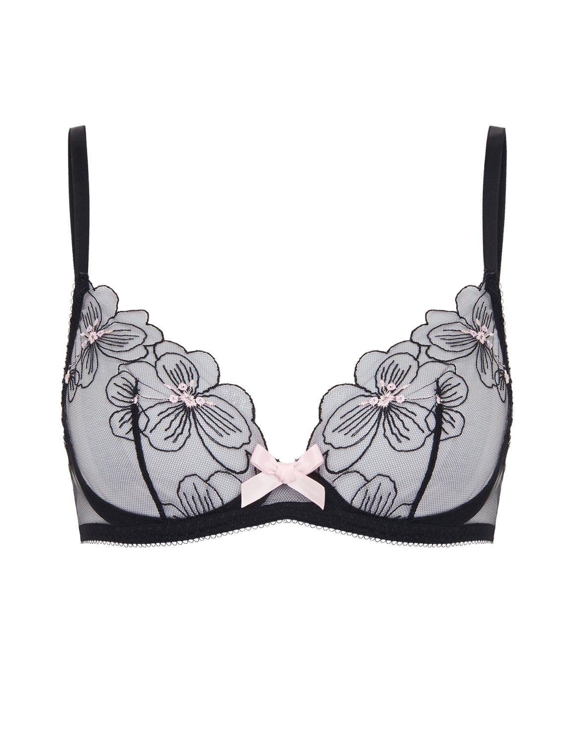 Anie Plunge Underwired Bra Black/Baby Pink | Agent Provocateur