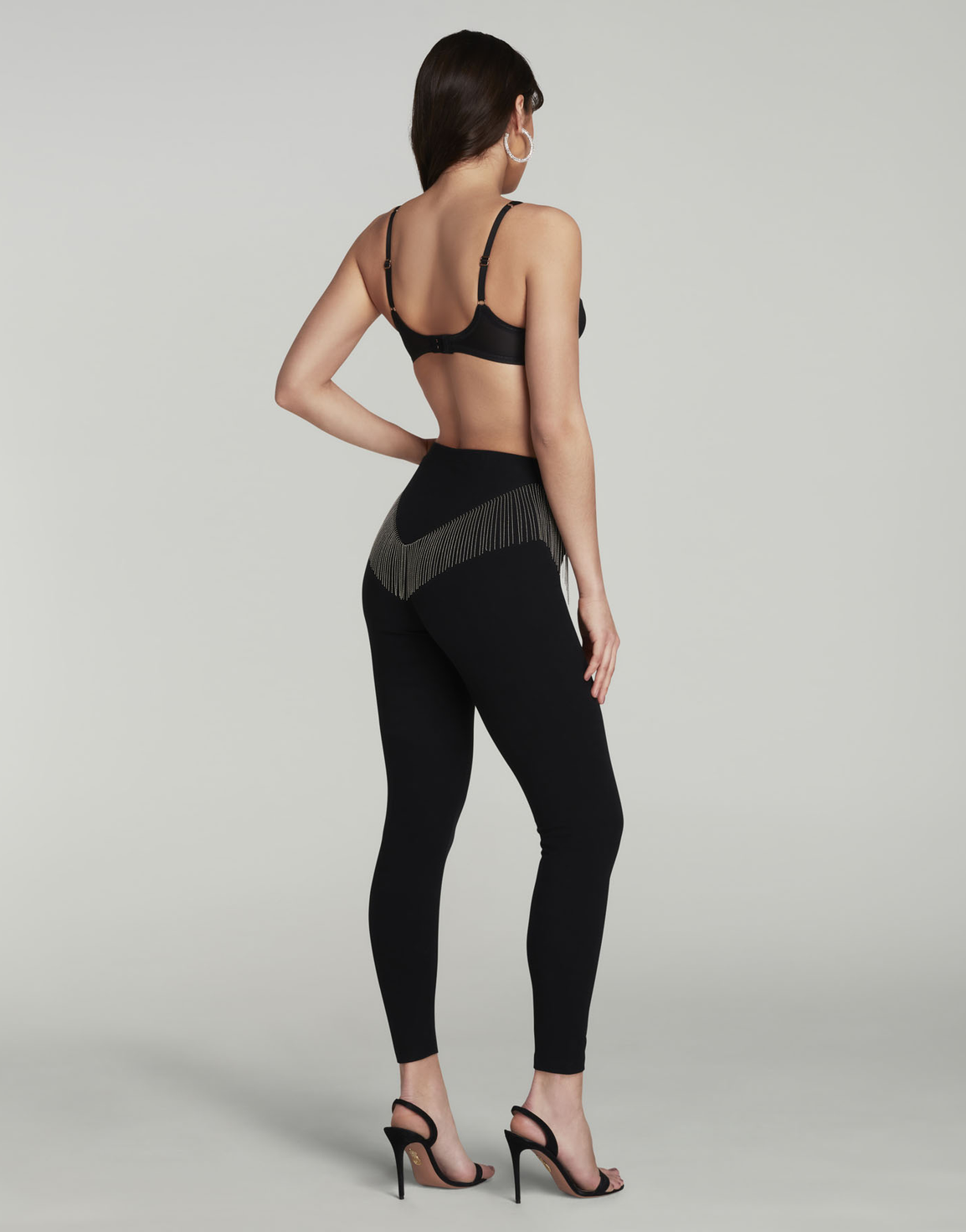 Nadiah Leggings Black/Silver | Agent Provocateur
