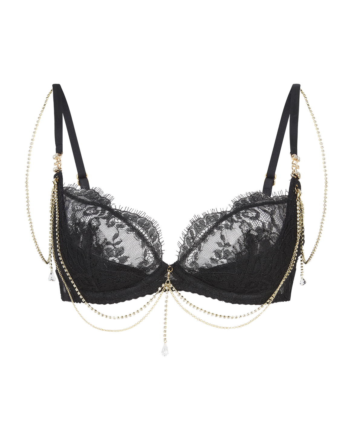 Tasmina Plunge Underwired Bra Black | Agent Provocateur
