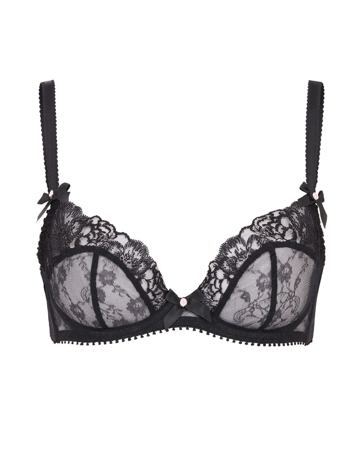 Edwina Plunge Underwired Bra Black | Agent Provocateur