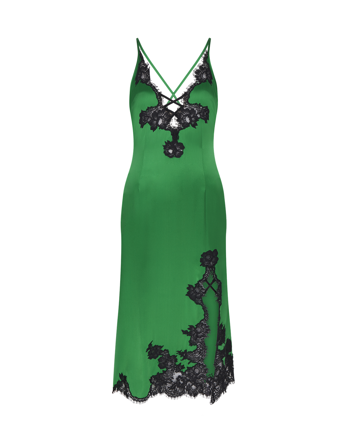 Trishya Long Slip Emerald/Black | Agent Provocateur
